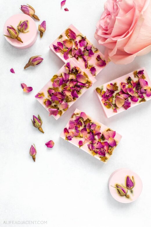 DIY rose petal soap