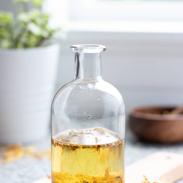 Homemade calendula infused oil.