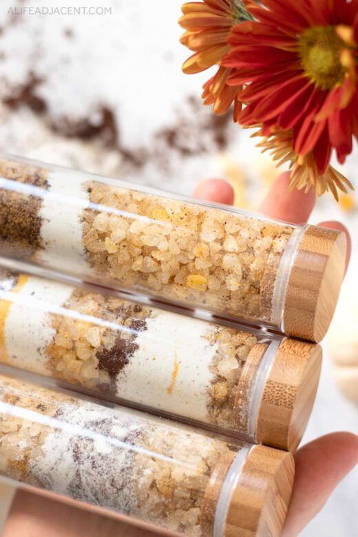 Test tube DIY bath salts.