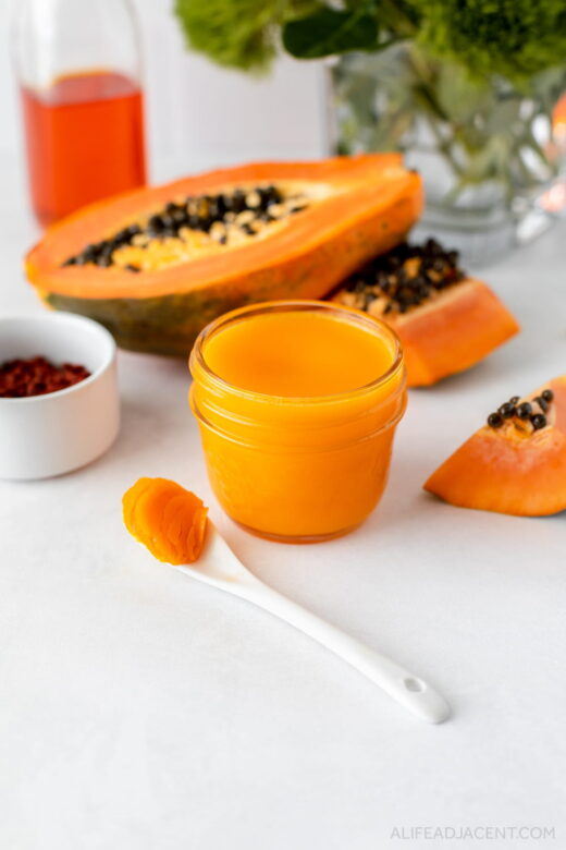 Papaya enzyme DIY makeup remover balm.