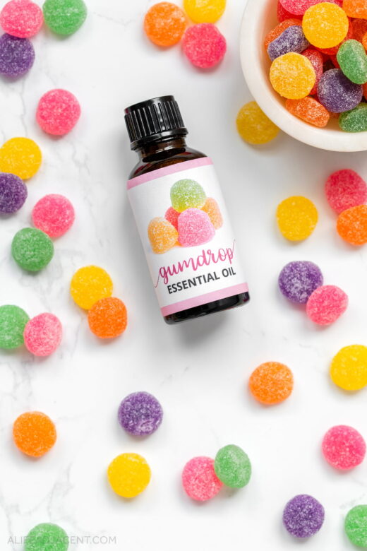 Candy essential oil with gumdrops