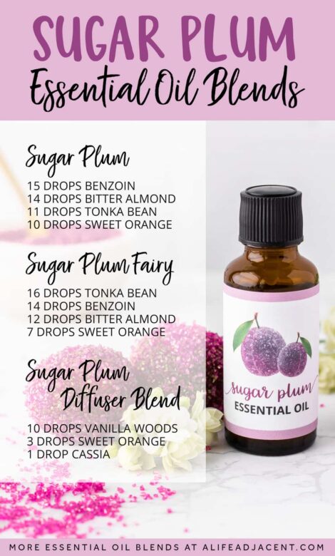 Sugar Plum Essential Oil Blend – Infographic with 3 recipes.