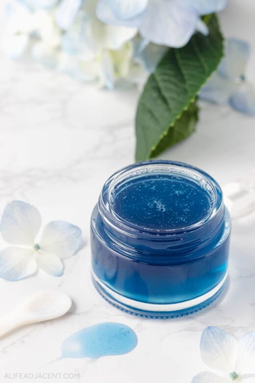 Blue face mask for skin care
