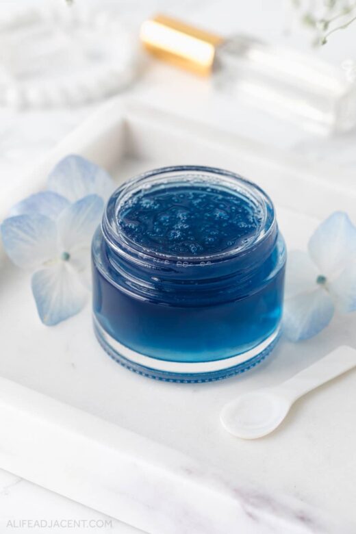 DIY face mask with blue tansy essential oil