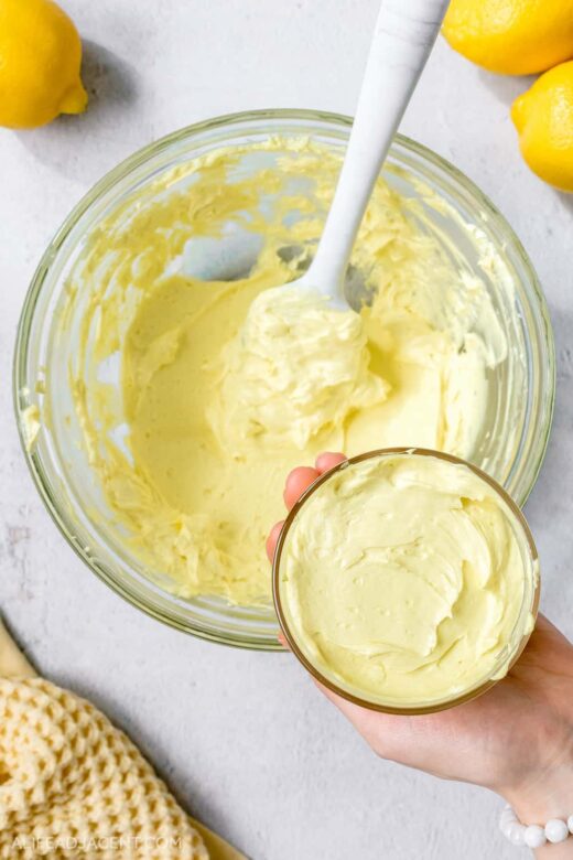 Lemon body butter in jar.