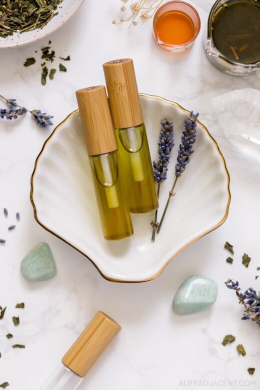 DIY eyelash serum with lavender essential oil for lash growth