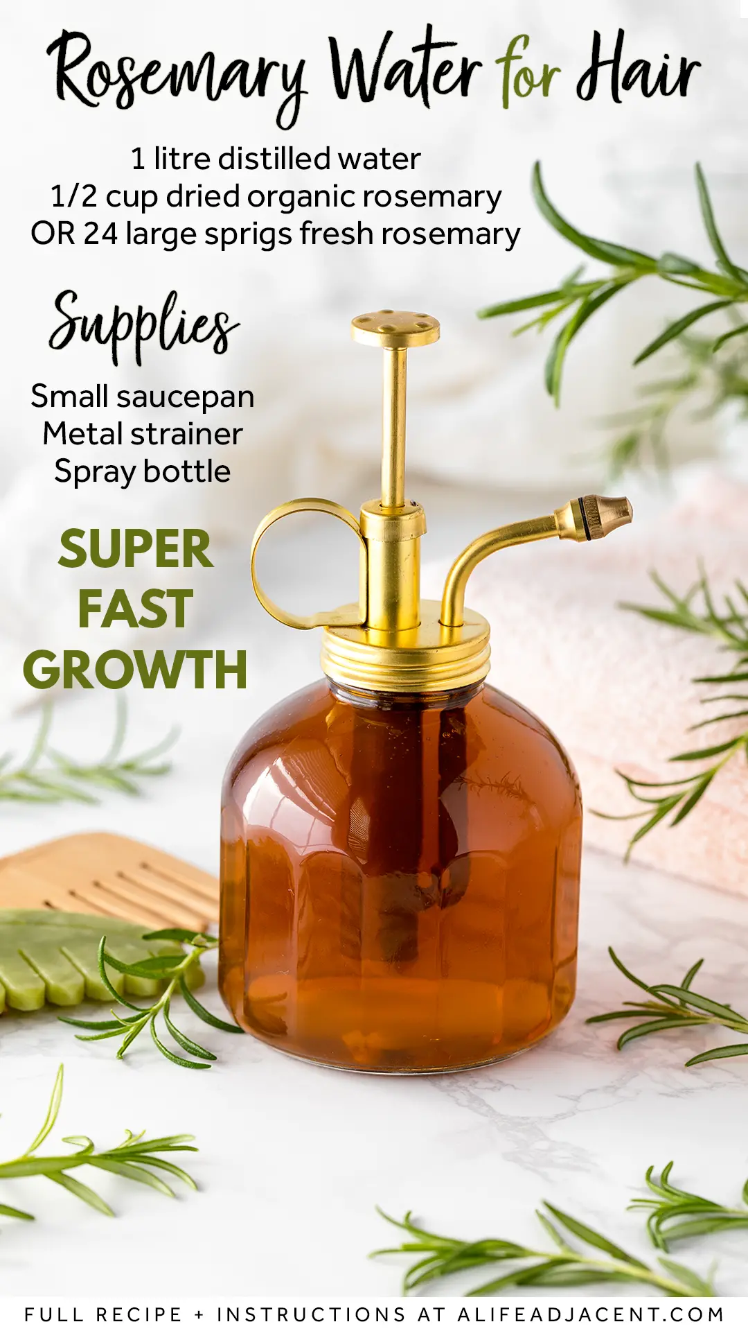 Rosemary Water for Hair Recipe Infographic