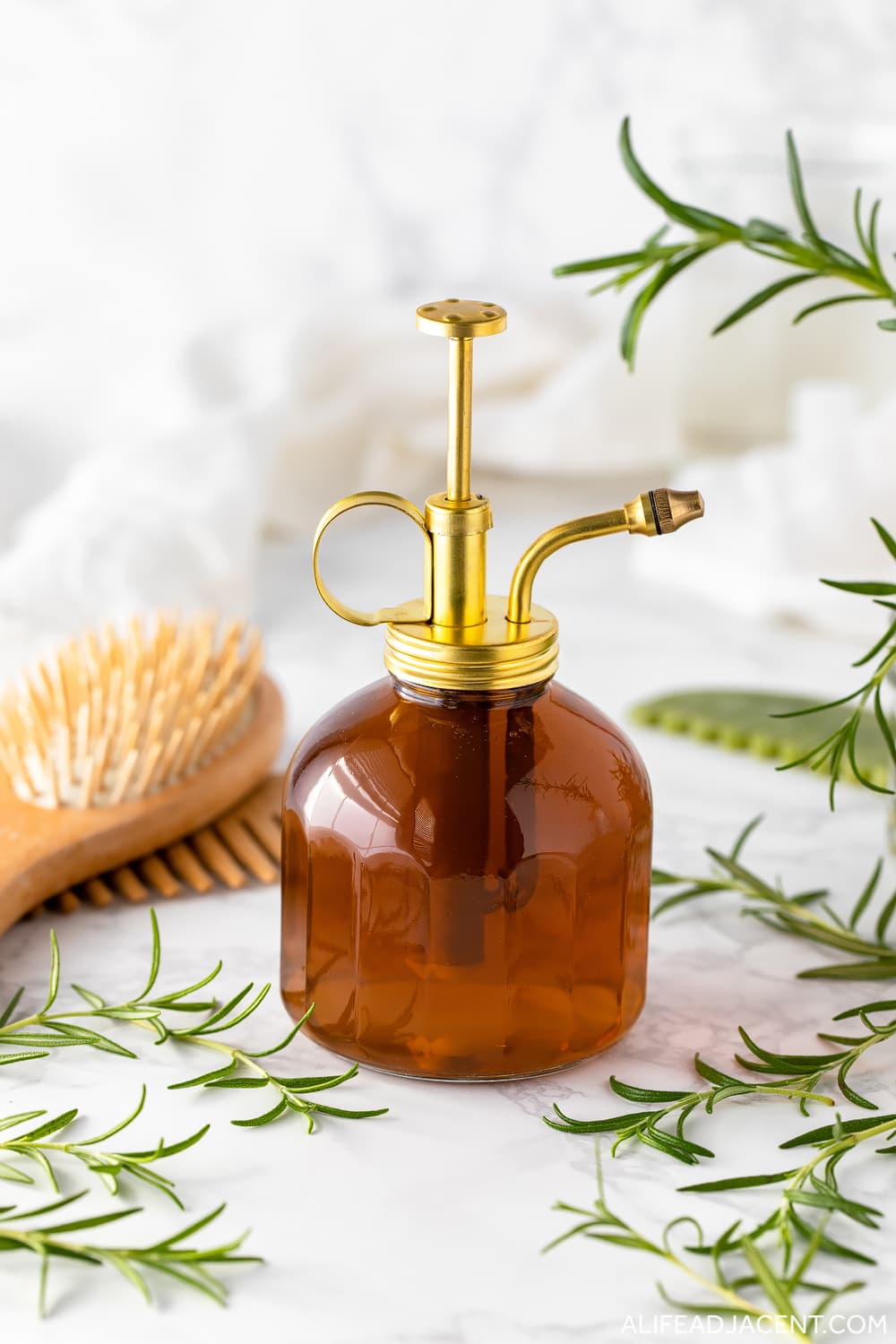 Rosemary tea for hair in spray bottle