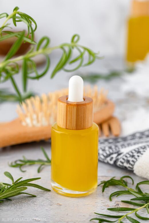 Rosemary essential oil for hair growth diluted in oil