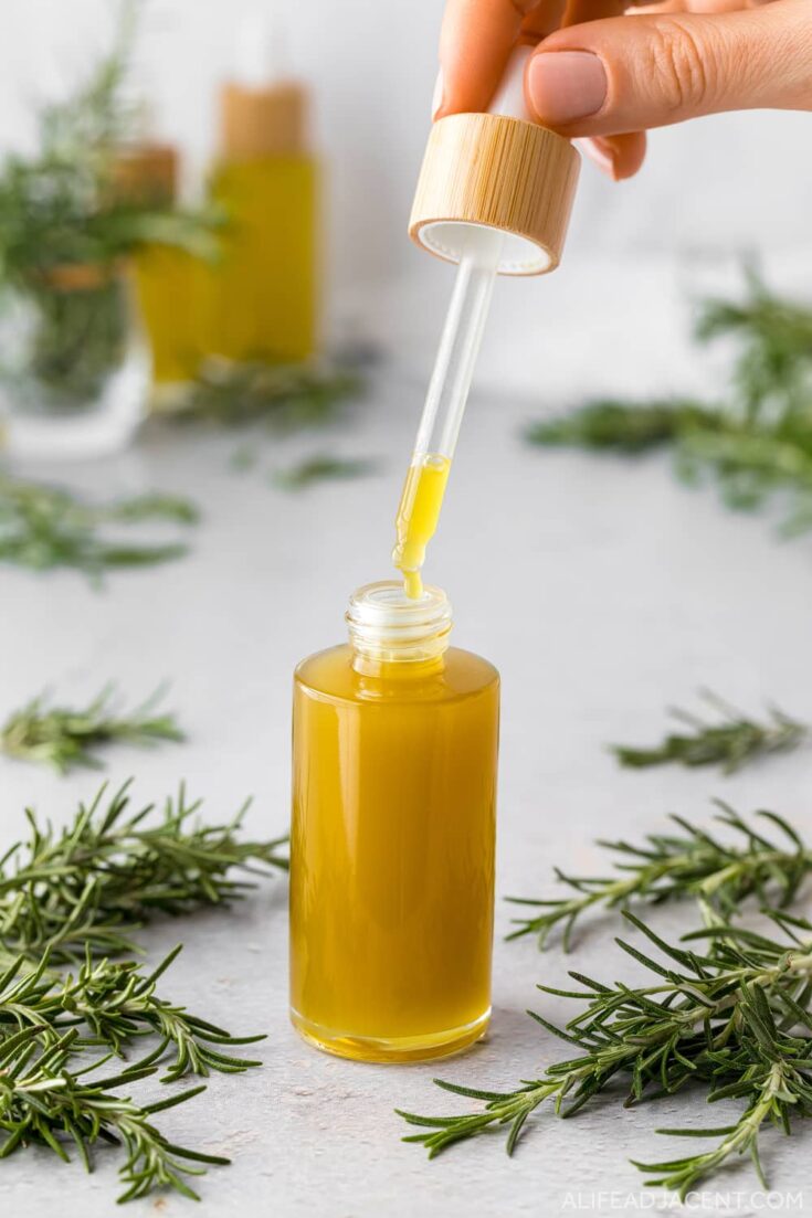 Rosemary oil for hair growth – finished DIY.