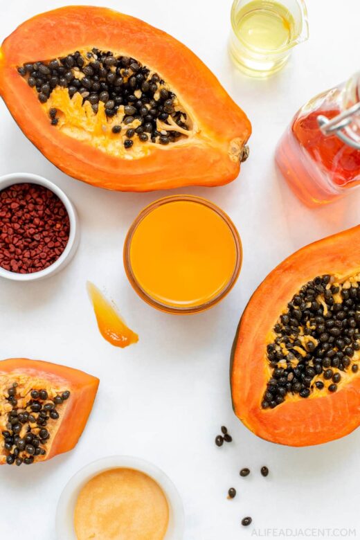 DIY makeup remover for oily skin with papaya