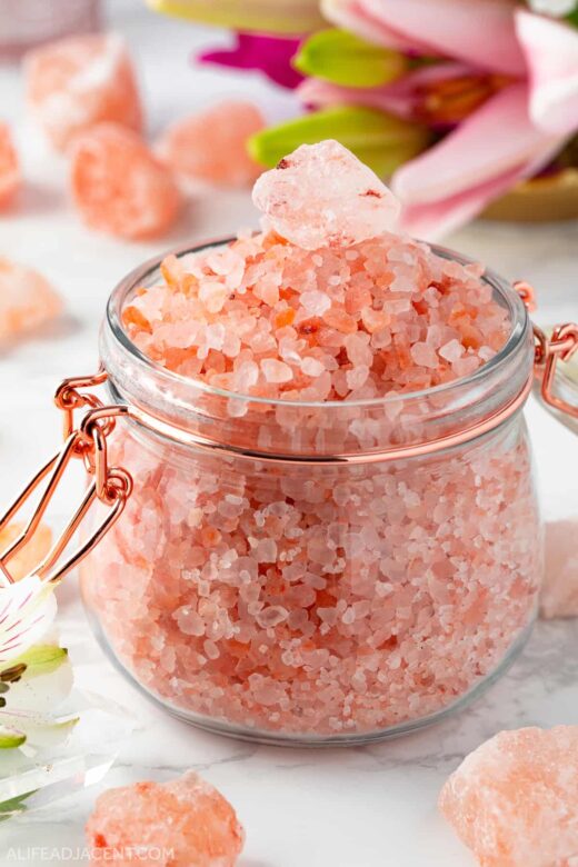 Pink Himalayan salt bath ritual