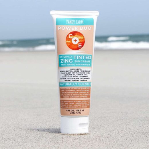Best Natural Tinted Sunscreen: Fancy Farm Power Duo C+E Zinc Sun Cream