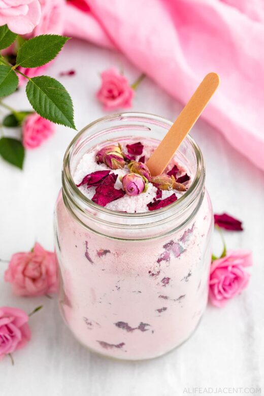 Rose milk bath recipe with essential oils