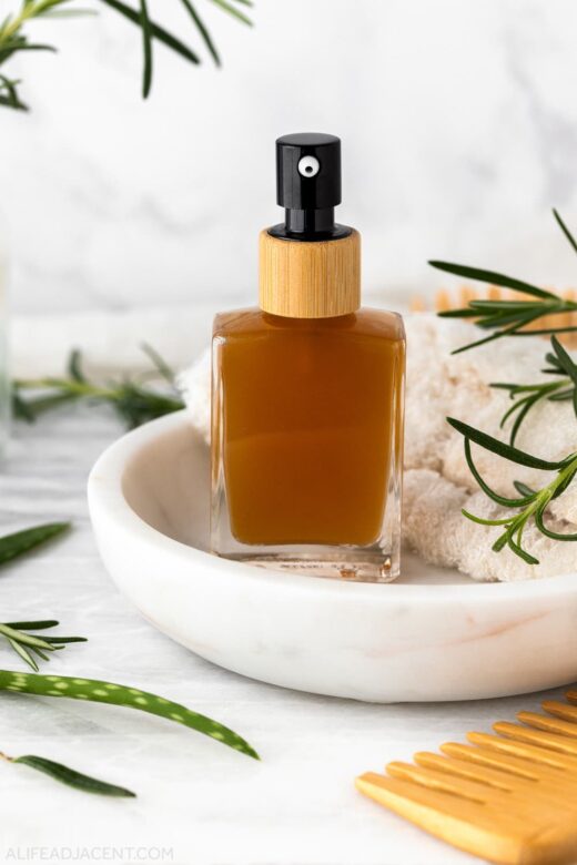 DIY rosemary water hair serum for scalp.
