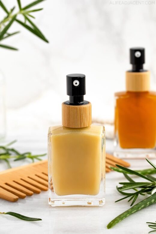 Homemade hair growth serum.