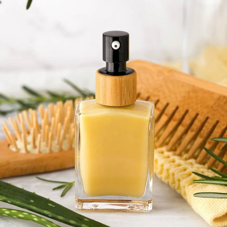 Homemade hair serum for growth and thickening.